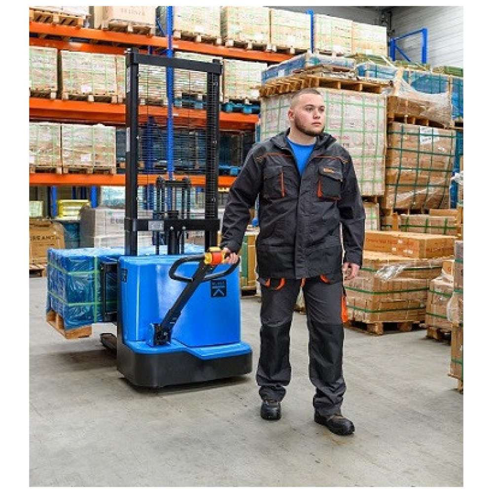 qda10el25 transpalet electric cu ridicare maxima 2 500 mm capacitate2216 QDA12EL20, Stoccatore elettrico 1.200 kg, Batteria AGM, sollevamento 2.000 mm