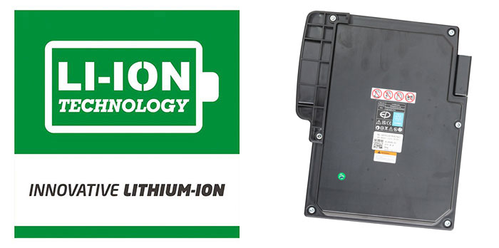 baterieF4 flatlay EPT15-R Transpallet elettrico 1.500 kg, con sistema di pesatura professionale RAVAS, batteria Li-Ion