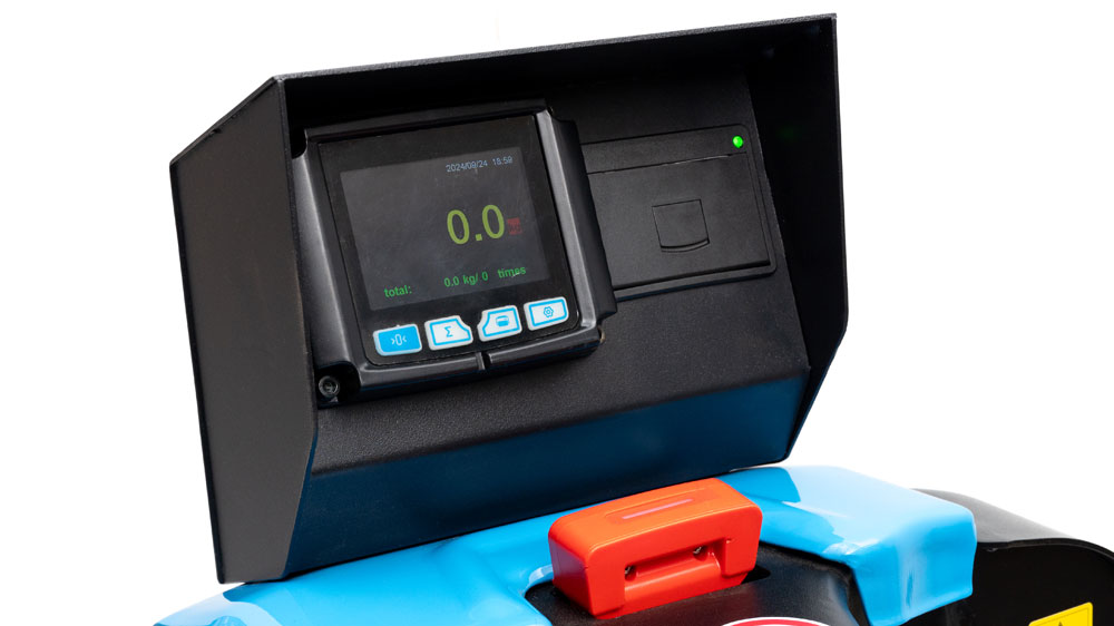 cantar descriere EPT15-R Transpallet elettrico 1.500 kg, con sistema di pesatura professionale RAVAS, batteria Li-Ion