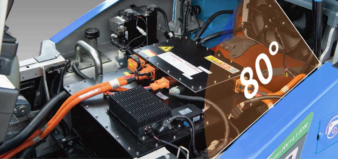 CPD50G2A desc 2 CPD50-G2A11LI, Carrello elevatore elettrico 5.000 kg, montante triplex, cabina chiusa e riscaldata