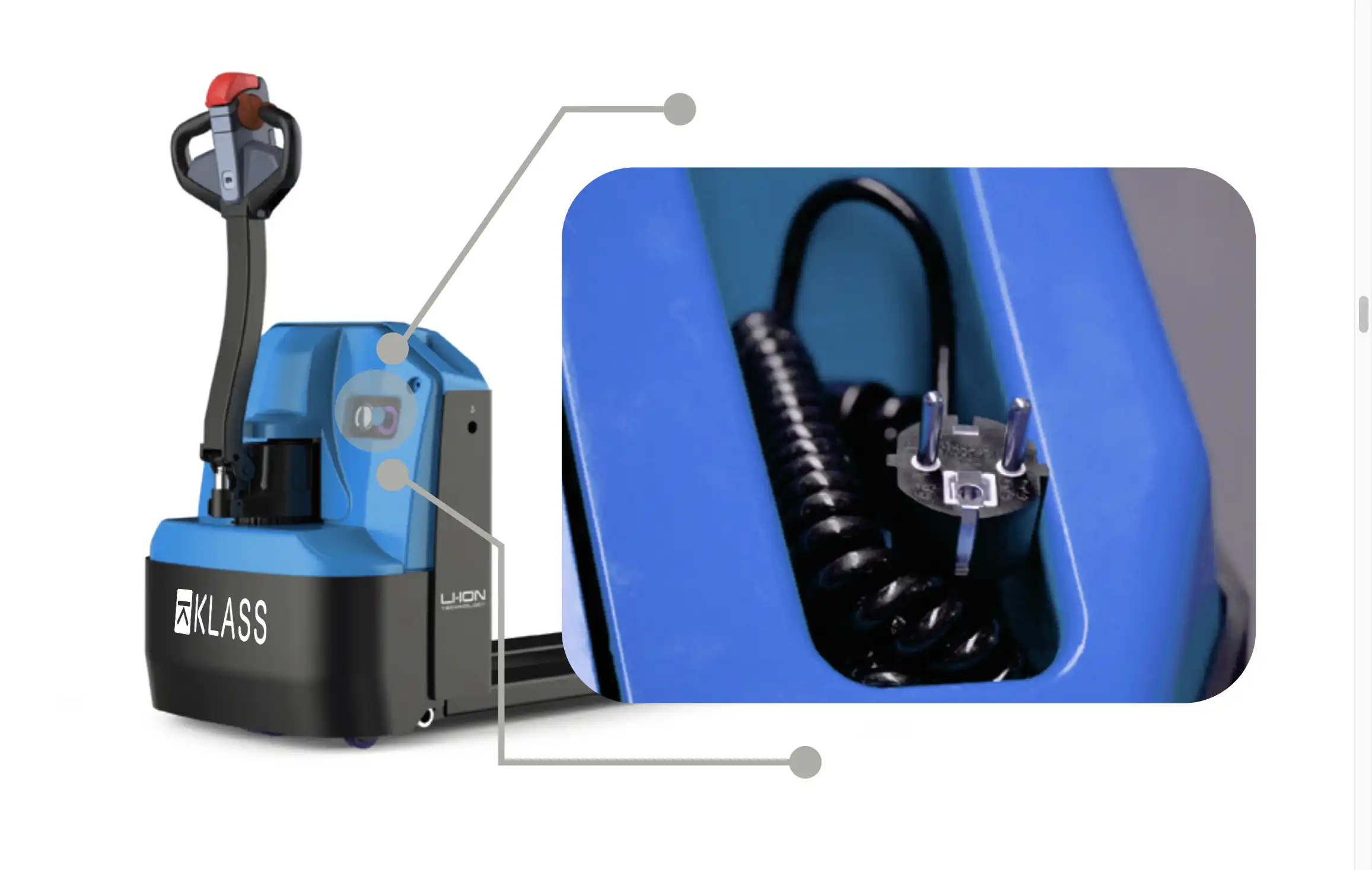 EPT20 W descriere3 EPT20-W, Transpallet elettrico 2.000 kg, batteria Li-Ion